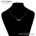 44465 Xuping nueva llegada joyería de las mujeres en forma de corazón chapado en oro rosa colgante collar con circón